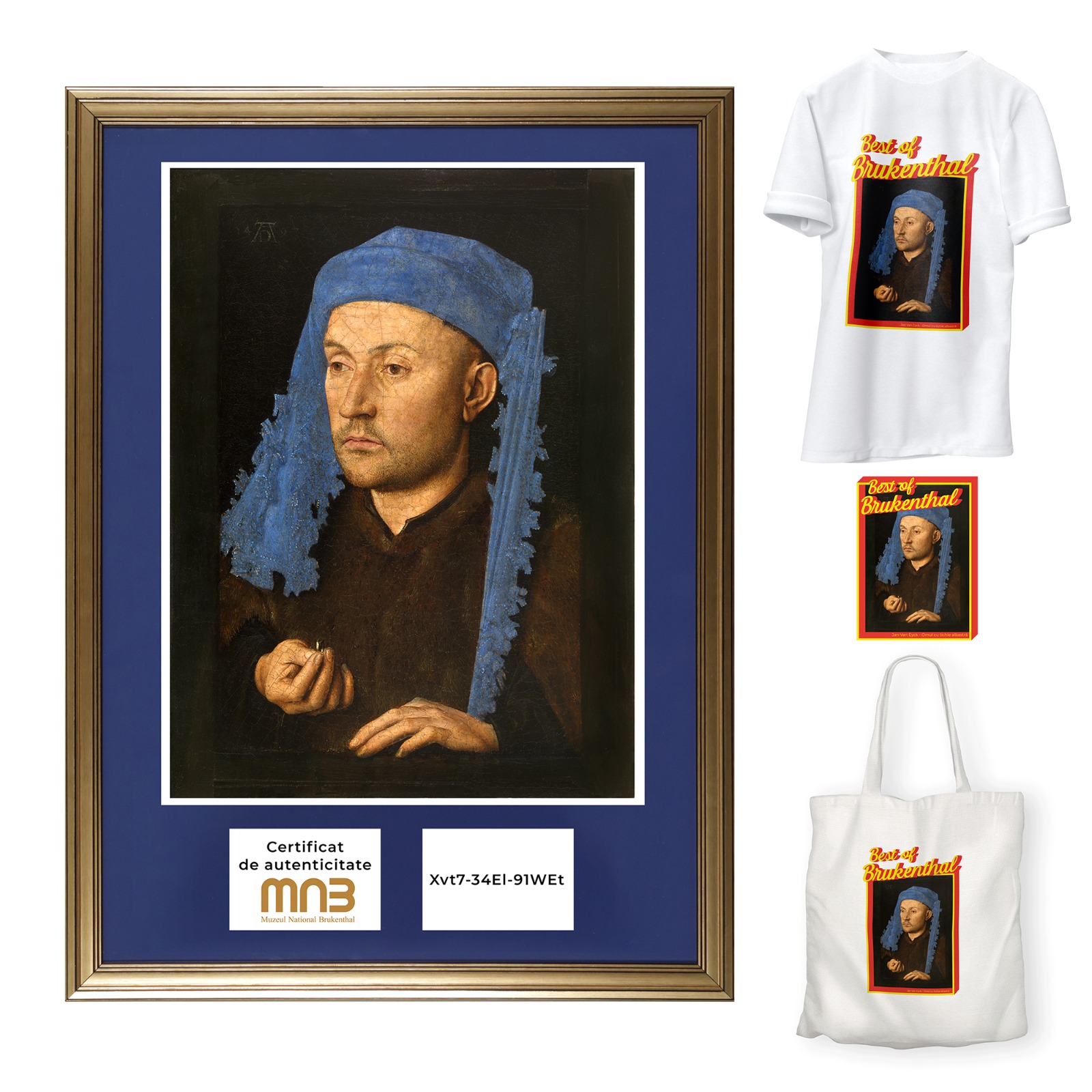 Barbatul cu tichie albastra, Jan van Eyck