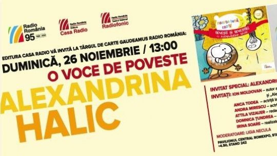 Întâlnire cu Alexandrina Halic, duminică, 26 noiembrie, la Târgul Gaudeamus Radio România
