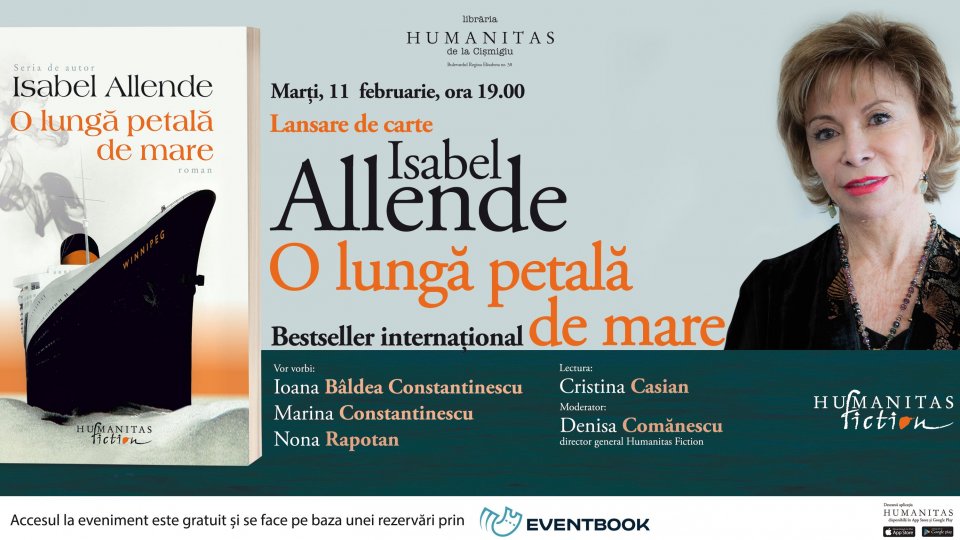 Romanul O lungă petală de mare de Isabel Allende, o poveste de iubire care străbate mări și continente, este disponibil în librării