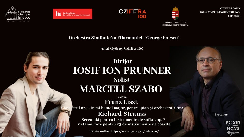 Liszt și Strauss într-un concert cu public dirijat de Iosif Ion Prunner, cu ocazia Anului György Cziffra 100