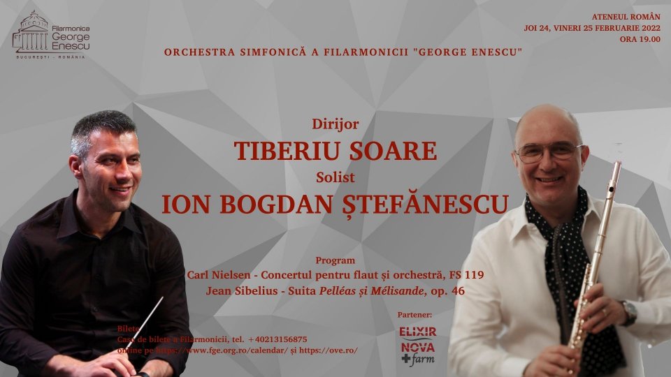 Tiberiu Soare și Ion Bogdan Ștefănescu, în stagiunea Filarmonicii „George Enescu”
