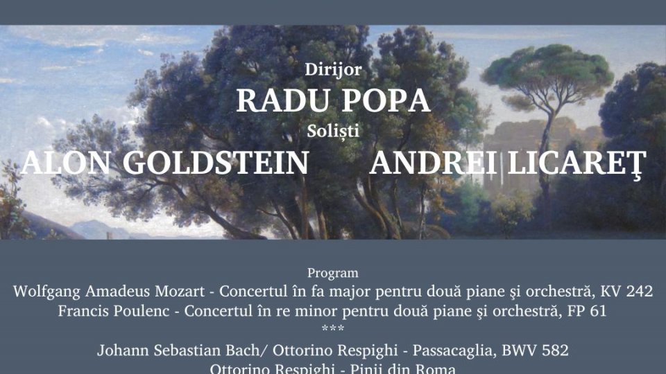 Concertele pentru două piane de Mozart și Poulenc răsună la Ateneul Român