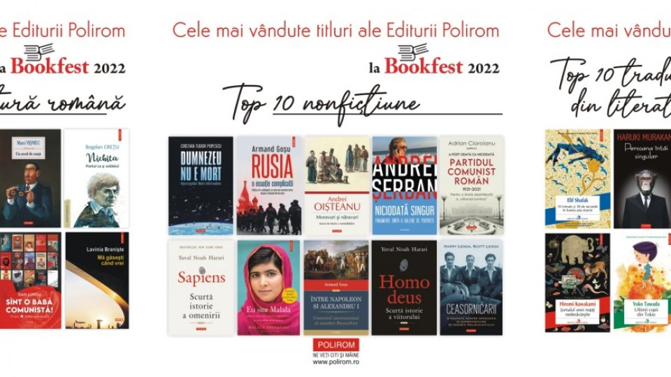 Cele mai vândute titluri ale Editurii Polirom la Bookfest 2022