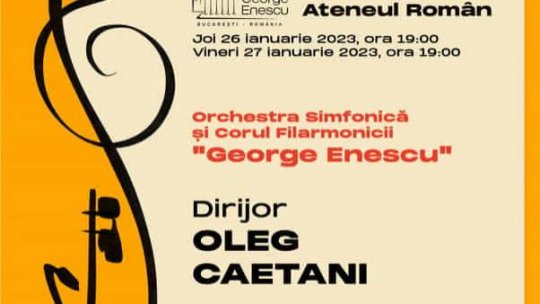 Dirijorul Oleg Caetani şi violoncelistul Marcel Johannes Kits, la Ateneul Român