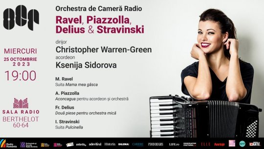 A cântat cu Sting la Londra și deschide stagiunea Orchestrei de Cameră Radio: acordeonista Ksenija SIDOROVA