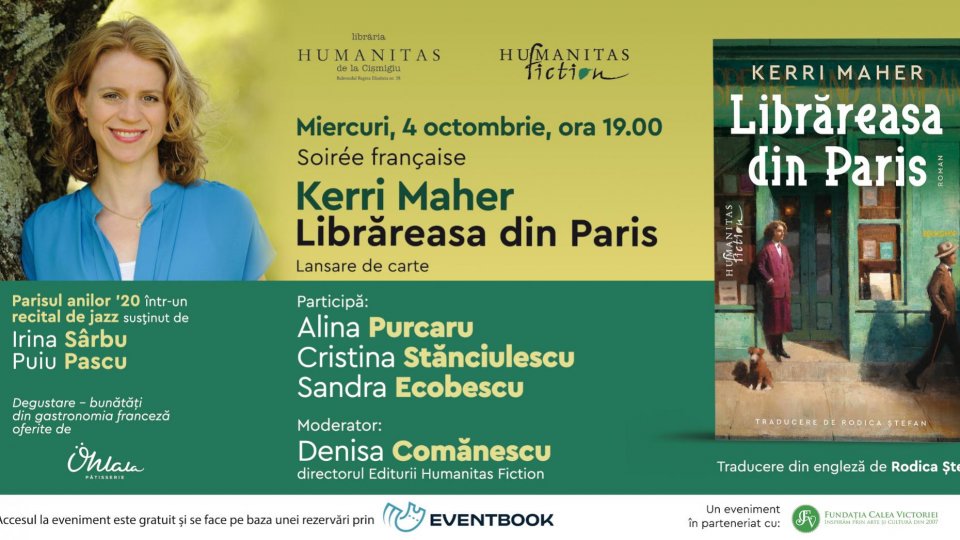 Seară cu specific franțuzesc & lansarea romanului „Librăreasa din Paris“ de Kerri Maher