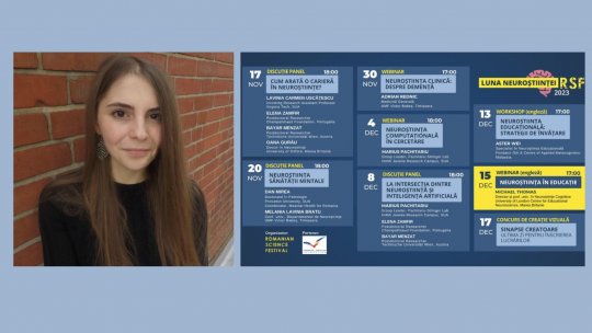 Știința 360 - 27 noiembrie 2023 - Iuliana Bledea: Mi-aș fi dorit să am mentori (...) pe care să pot să-i întreb în legătură cu domeniul neuroștiințelor (...), cu siguranță drumul meu ar fi fost mai ușor în această direcție | PODCAST