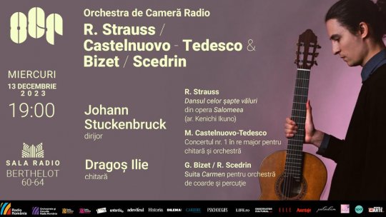 Din Statele Unite la București: Chitaristul Dragoș Ilie, laureat cu peste 40 de premii internaționale, invitat la Sala Radio