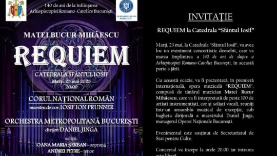 Daniel Jinga dirijează REQUIEM la Catedrala Sfântul Iosif