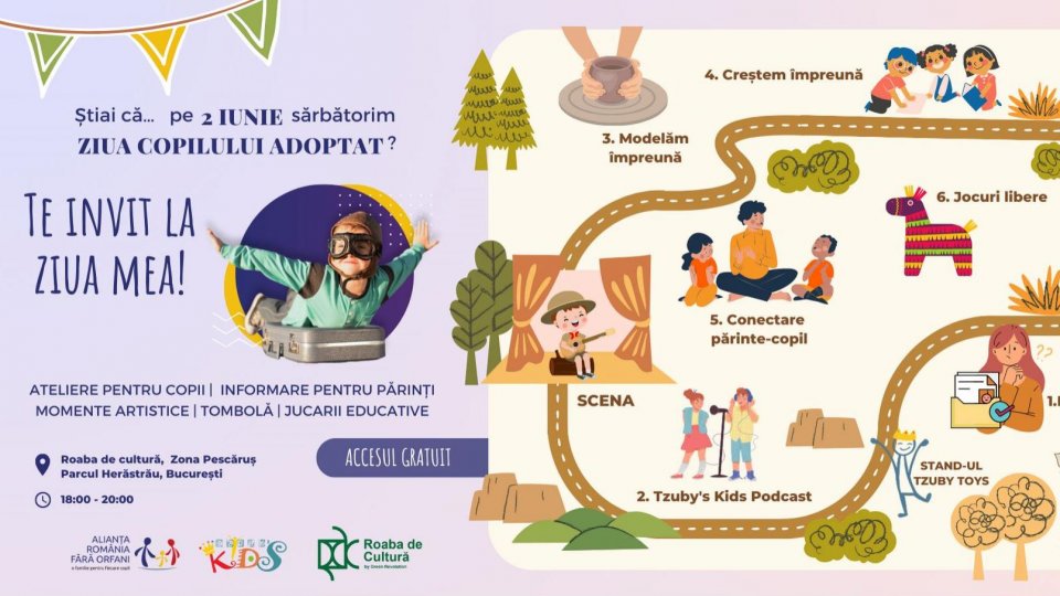 2 iunie - Ziua Națională a Adopției, celebrată în importante orașe ale țării - București, Cluj-Napoca, Iași, Oradea, Sibiu, Timișoara