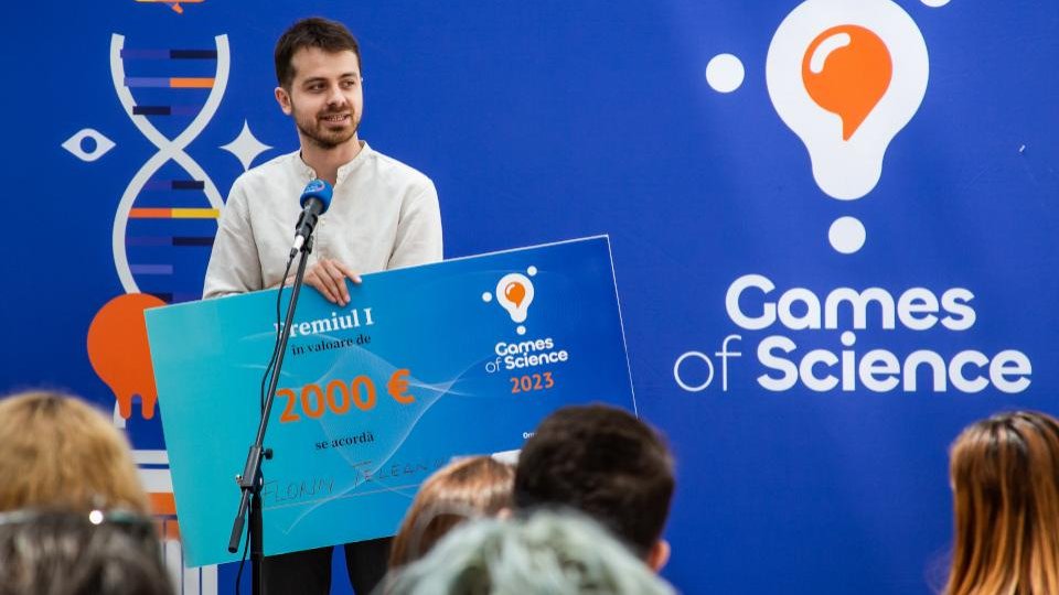 Florin Teleanu este câștigătorul Games of Science 2023: discursul despre legătura dintre mecanica cuantică și fenomenele biologice a primit 2.000 de euro