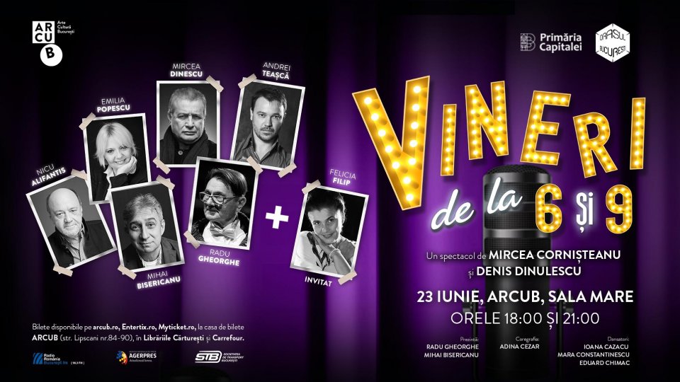 Soprana Felicia Filip în spectacolul „Vineri de la 6 și 9”, pe 23 iunie la ARCUB