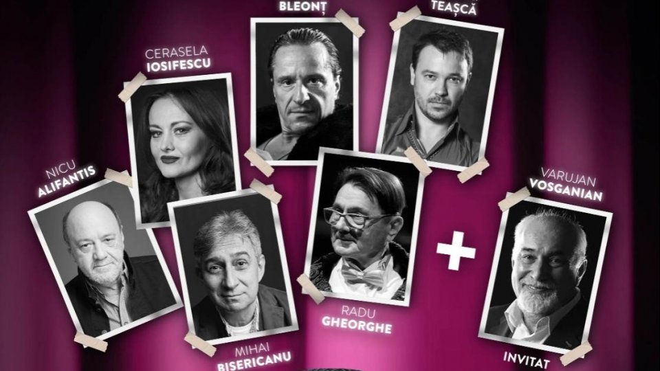 Varujan Vosganian alături de Claudiu Bleonț și Cerasela Iosifescu în spectacolul de divertisment „Vineri de la 7 jumate” pe 22 septembrie, la ARCUB