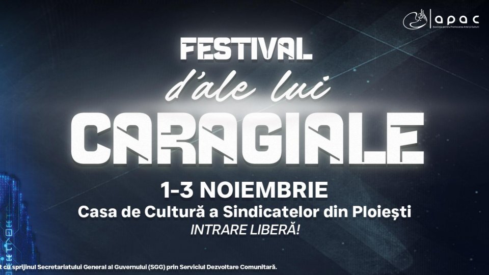 Festivalul „D’ALE LUI CARAGIALE” aduce în premieră prezența virtuală a dramaturgului, între 1 și 3 noiembrie 2024, la PLOIEȘTI