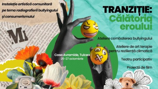 TRANZIȚIE: Călătoria Eroului aduce un spectacol-lectură participativ, o instalație artistică comunitară și ateliere pentru combaterea bullying-ului, între 24 - 26 octombrie, la Tulcea