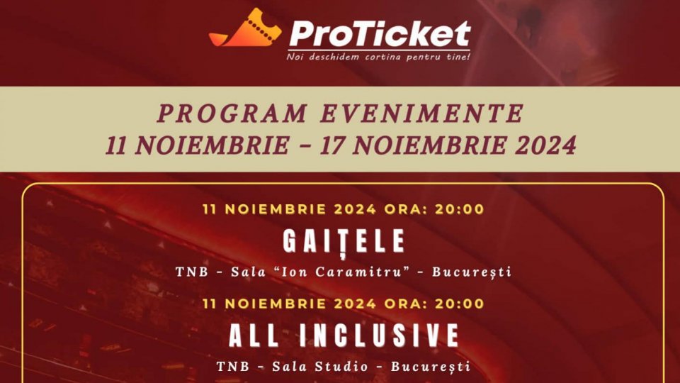 ProTicket propune o călătorie teatrală prin marile orașe ale României