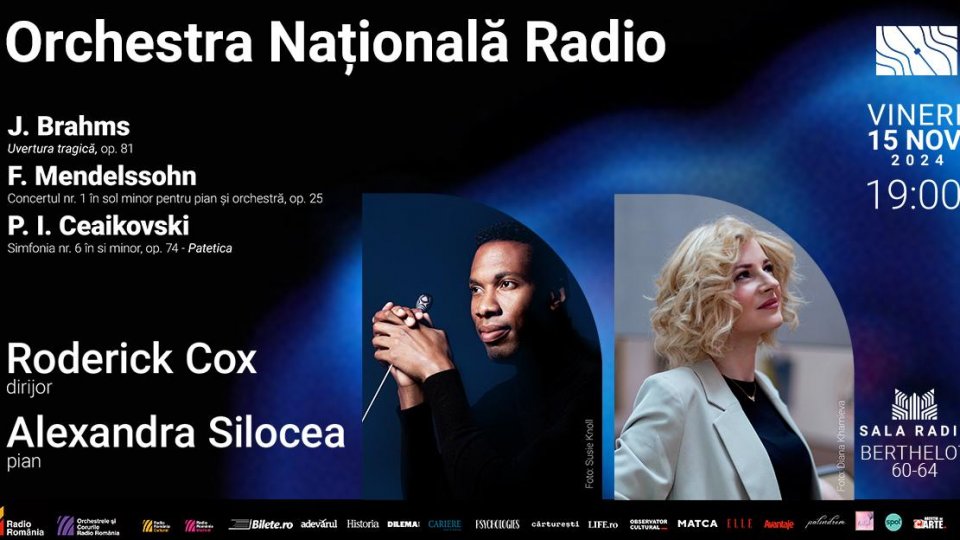 Dirijorul american Roderick Cox și pianista Alexandra Silocea la Sala Radio