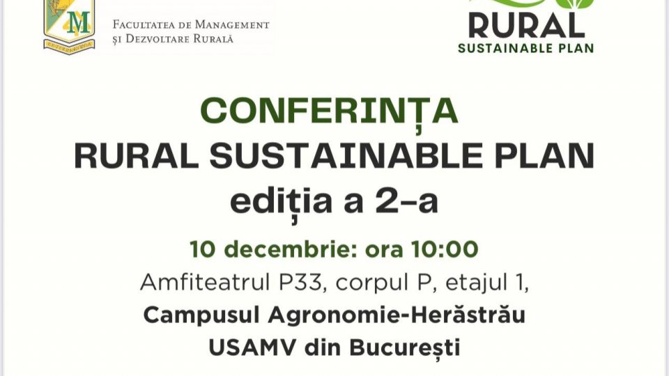 Conferința "Rural Sustainable Plan" are loc la Facultatea de Management și Dezvoltare Rurală