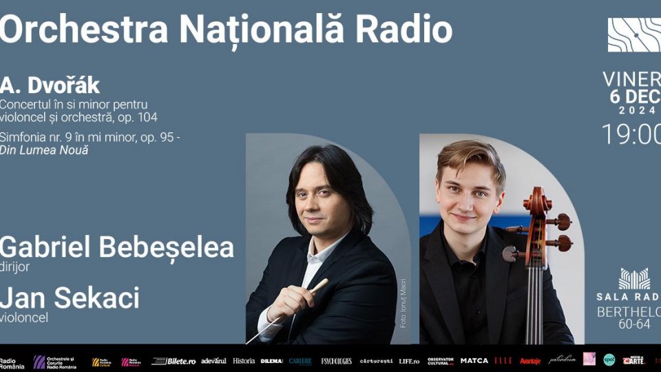 Simfonia nr. 9 – Din lumea nouă de Dvořák,  dirijată de Gabriel Bebeșelea, la Sala Radio