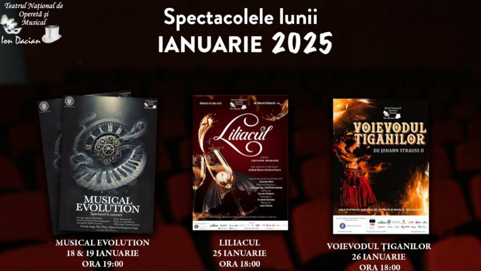 Program Teatrul Naţional de Operetă şi Musical “Ion Dacian” – luna ianuarie 2025