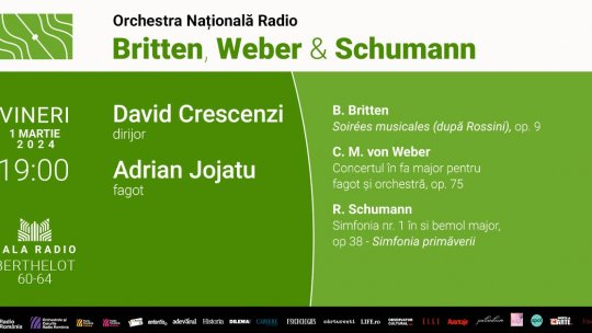Simfonia primăverii  (Schumann) de 1 martie, la Sala Radio