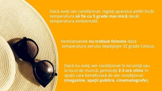 Recomandări pentru populație pentru perioada de caniculă