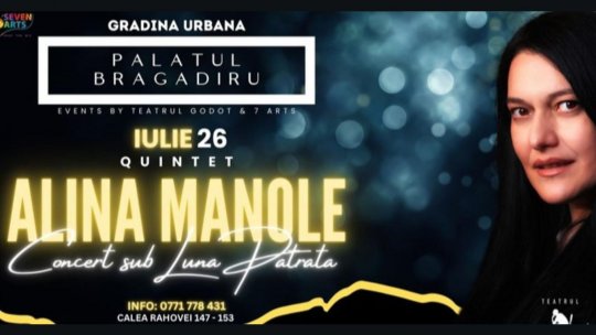 Alina Manole Quintet – concert sub Luna Pătrată, pe 26 iulie, în Grădina Urbană a Palatului Bragadiru
