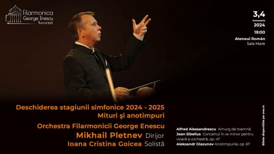 Pe 25 septembrie, la ora 11:00, începe vânzarea biletelor la concertele din Stagiunea simfonică a Filarmonicii George Enescu