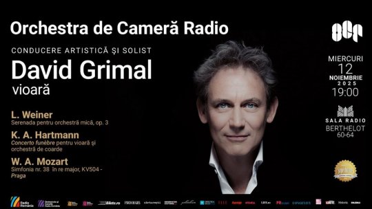 David Grimal prezintă Simfonia nr. 38 „Praga” de Mozart, la Sala Radio