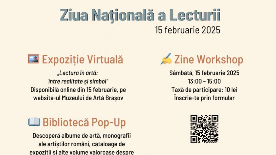 Workshop creativ de zine, bibliotecă pop-up și expoziție virtuală de Ziua Națională a Lecturii