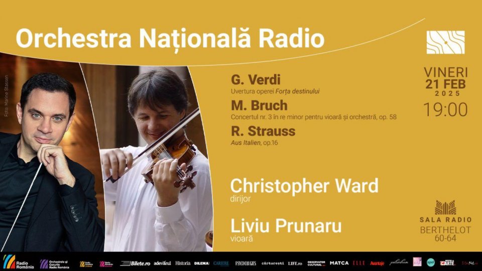 Dirijorul britanic Christopher Ward  și violonistul Liviu Prunaru, invitați la Sala Radio