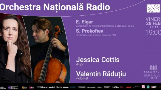 Doi invitați de top la Sala Radio: dirijoarea Jessica Cottis și violoncelistul Valentin Răduțiu