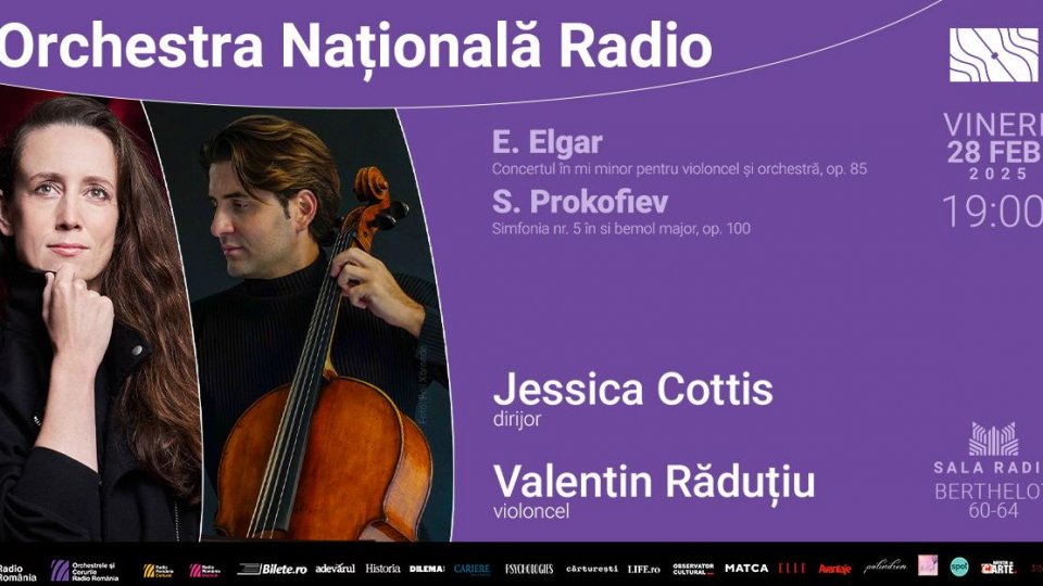 Doi invitați de top la Sala Radio: dirijoarea Jessica Cottis și violoncelistul Valentin Răduțiu