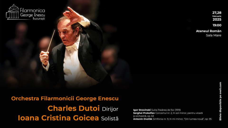 Două concerte strălucitoare la Ateneul Român: legendarul dirijor Charles Dutoit dirijează orchestra Filarmonicii George Enescu pe 27 și 28 februarie 2025