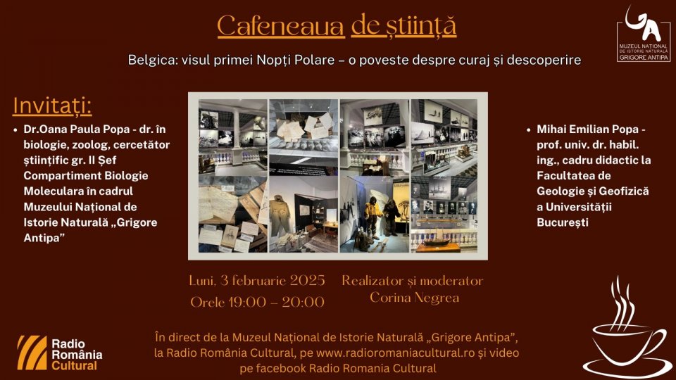 Cafeneaua de știință - Belgica: visul primei Nopți Polare – o poveste despre curaj și descoperire