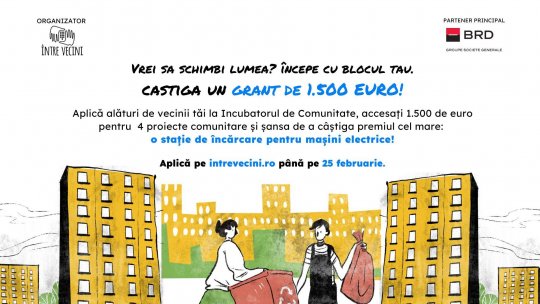 ÎntreVecini: Cum pot câștiga locuitorii de la bloc până la 6.500 de euro pentru dezvoltare comunitară și o stație de încărcare mașini electrice