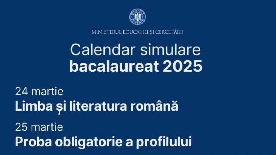 Informare privind simularea probelor scrise din cadrul examenului național de bacalaureat (2025)
