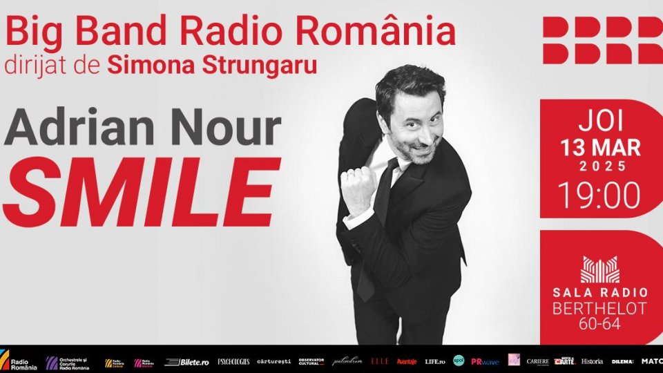 „SMILE”: Adrian Nour și Big Band-ul Radio prezintă  hit-uri cântate de Nat King Cole sau Frank Sinatra
