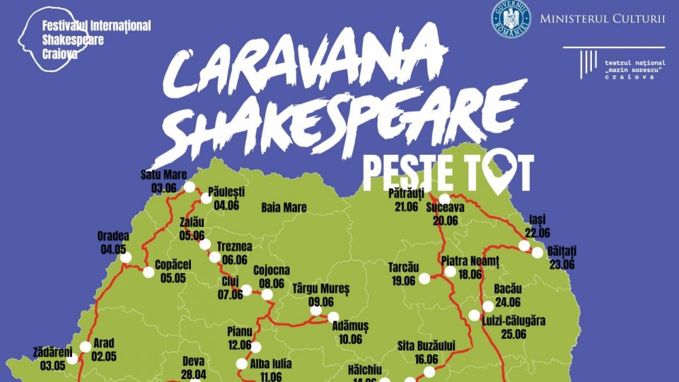 Caravana Shakespeare – peste tot  continuă călătoria spre 24 de orașe și comune din România, în luna iunie