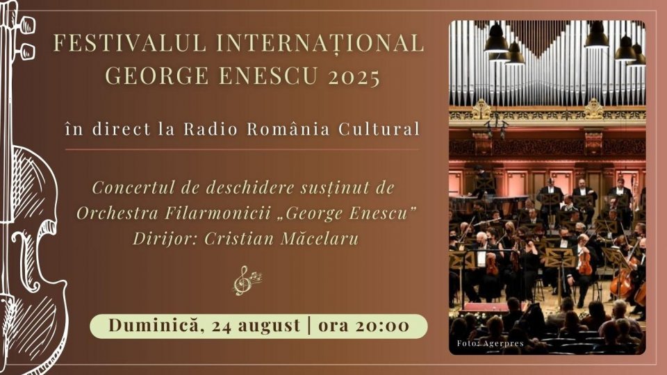 Radio România Cultural transmite în direct concertul din deschiderea Festivalului George Enescu