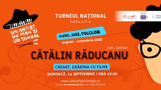 Cătălin Răducanu aduce pianul și țambalul la Grădina cu Filme – singurul recital în aer liber din ediția a III-a a Turneului Național Un artist, un pian , un țambal