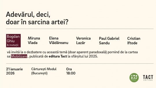 Bogdan Ghiu: „Adevărul nu mai este un dat, este o sarcină, iar astăzi, această sarcină revine artei”