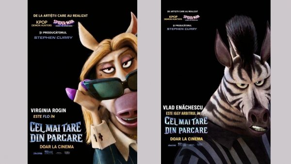 Virginia Rogin și Vlad Enăchescu, în versiunea dublată a filmului „Cel mai tare din parcare”