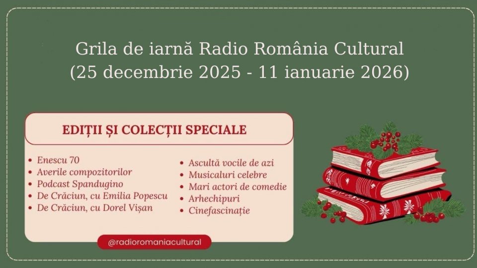 Sărbători fără breaking news. Radio România Cultural lansează luni, 22 decembrie, grila de iarnă - un program special cu premiere și mari producții radiofonice