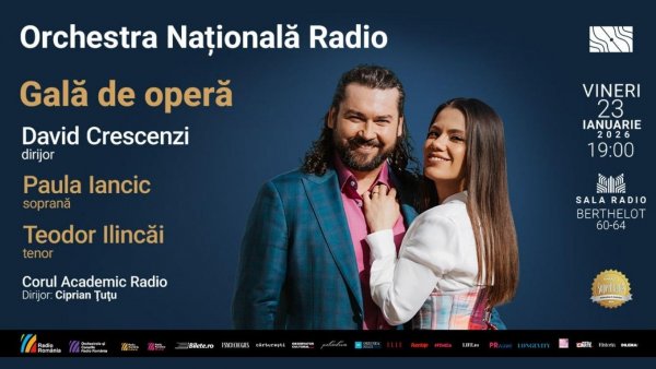Gală extraordinară de operă: soprana Paula Iancic și tenorul Teodor Ilincăi