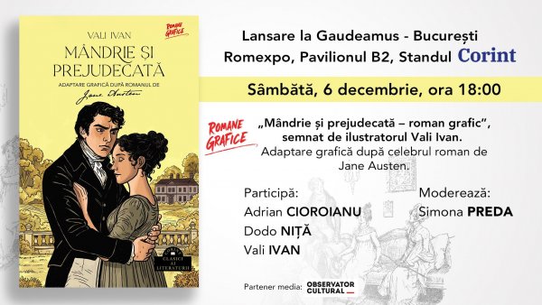 „Mândrie și prejudecată”. Adaptare grafică de Vali Ivan după romanul de Jane Austen