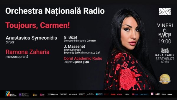 „Toujours, Carmen!” – concert cu mezzosoprana Ramona Zaharia, la Sala Radio