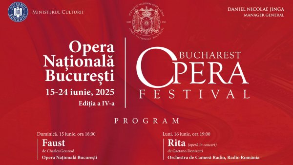 10 spectacole invitate de operă, balet, musical şi operetă la Bucharest Opera Festival, ediţia a patra,  între 15 și 24 iunie, pe scena ONB