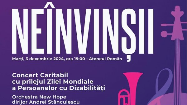 Concert “Neînvinșii” - două orchestre și două coruri pe scena Ateneului  într-un eveniment dedicat Zilei Mondiale a Persoanelor cu Dizabilități
