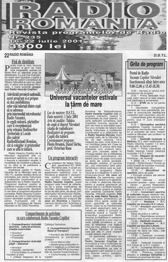 Radio-Vacanta-copiilor-Navodari-Revista-Radio-Romania-iulie-1994